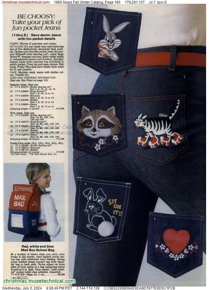1980 Sears Fall Winter Catalog, Page 190