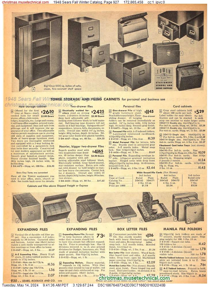 1948 Sears Fall Winter Catalog, Page 927