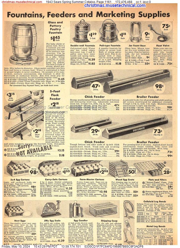 1943 Sears Spring Summer Catalog, Page 1161