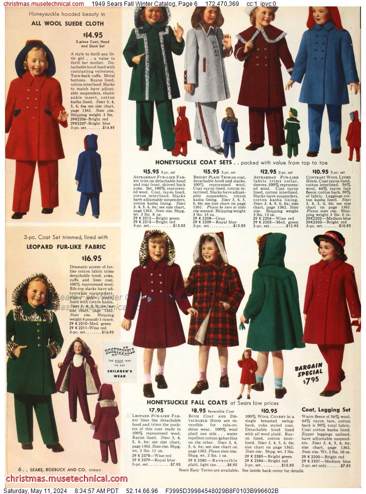 1949 Sears Fall Winter Catalog, Page 6