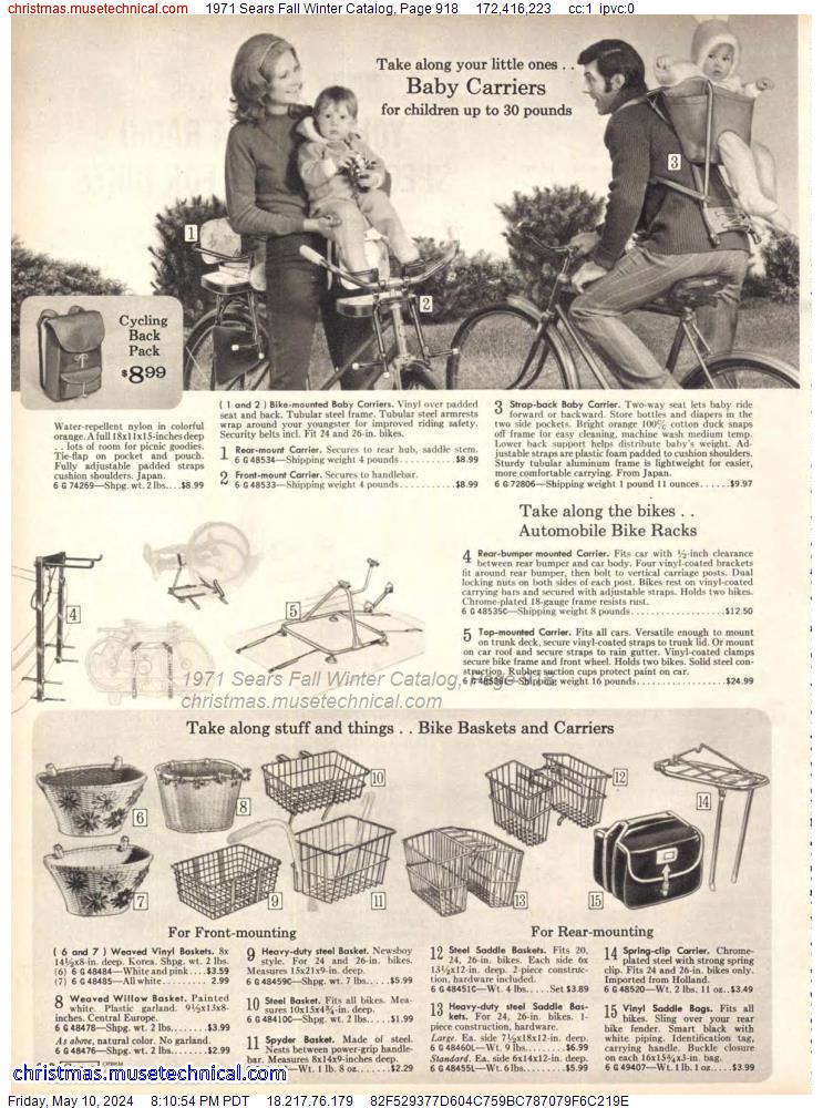 1971 Sears Fall Winter Catalog, Page 918