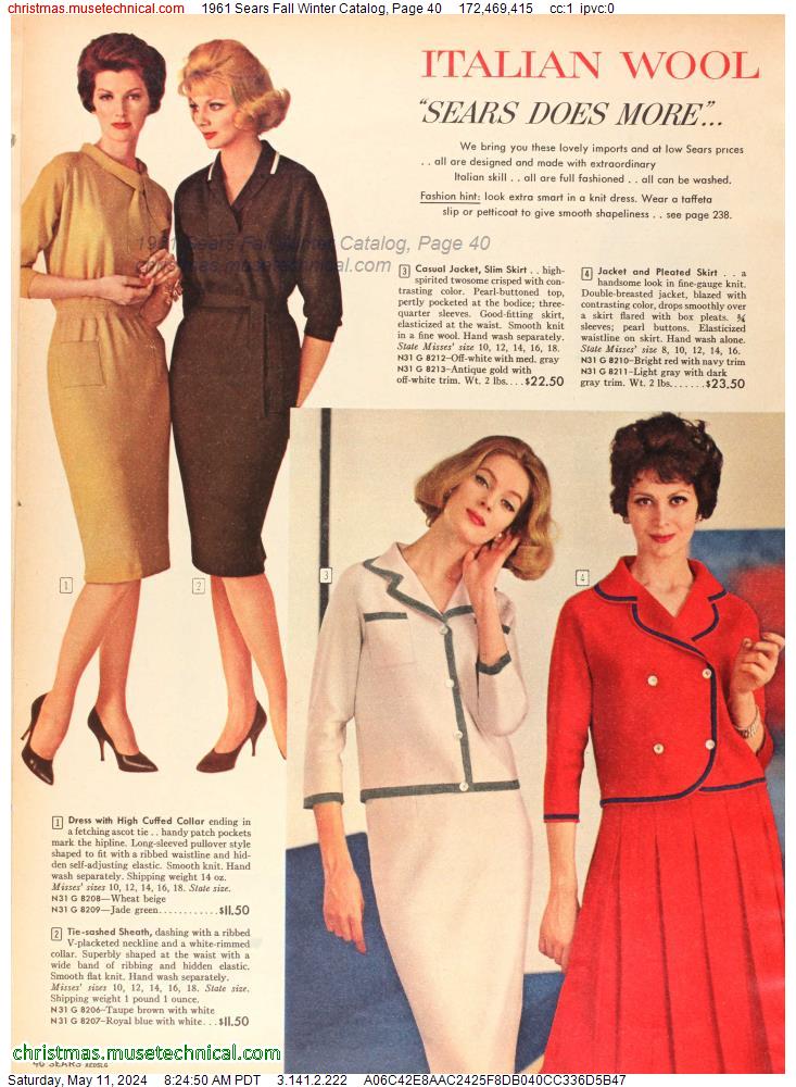 1961 Sears Fall Winter Catalog, Page 40