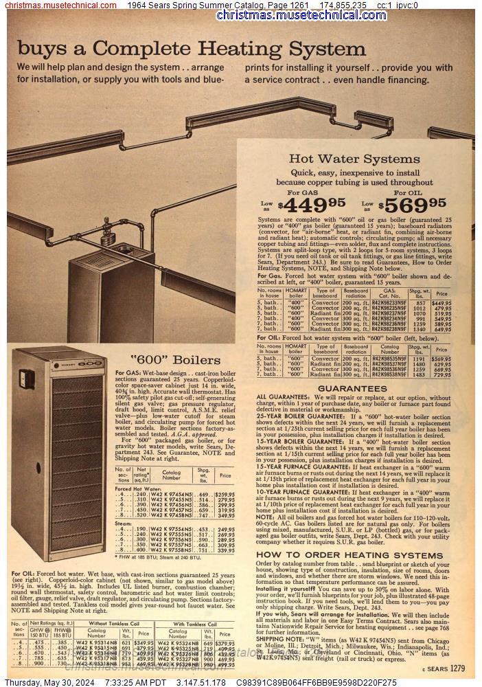 1964 Sears Spring Summer Catalog, Page 1261