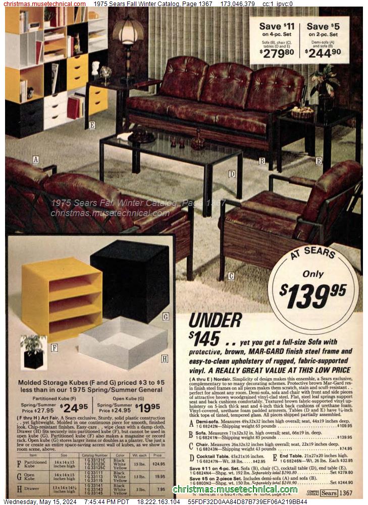 1975 Sears Fall Winter Catalog, Page 1367