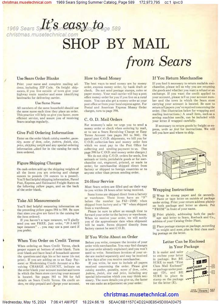 1969 Sears Spring Summer Catalog, Page 589