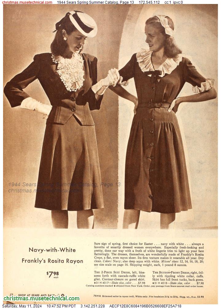 1944 Sears Spring Summer Catalog, Page 13