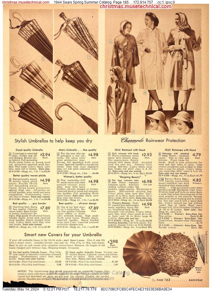 1944 Sears Spring Summer Catalog, Page 185