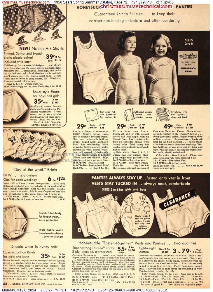 1950 Sears Spring Summer Catalog, Page 72