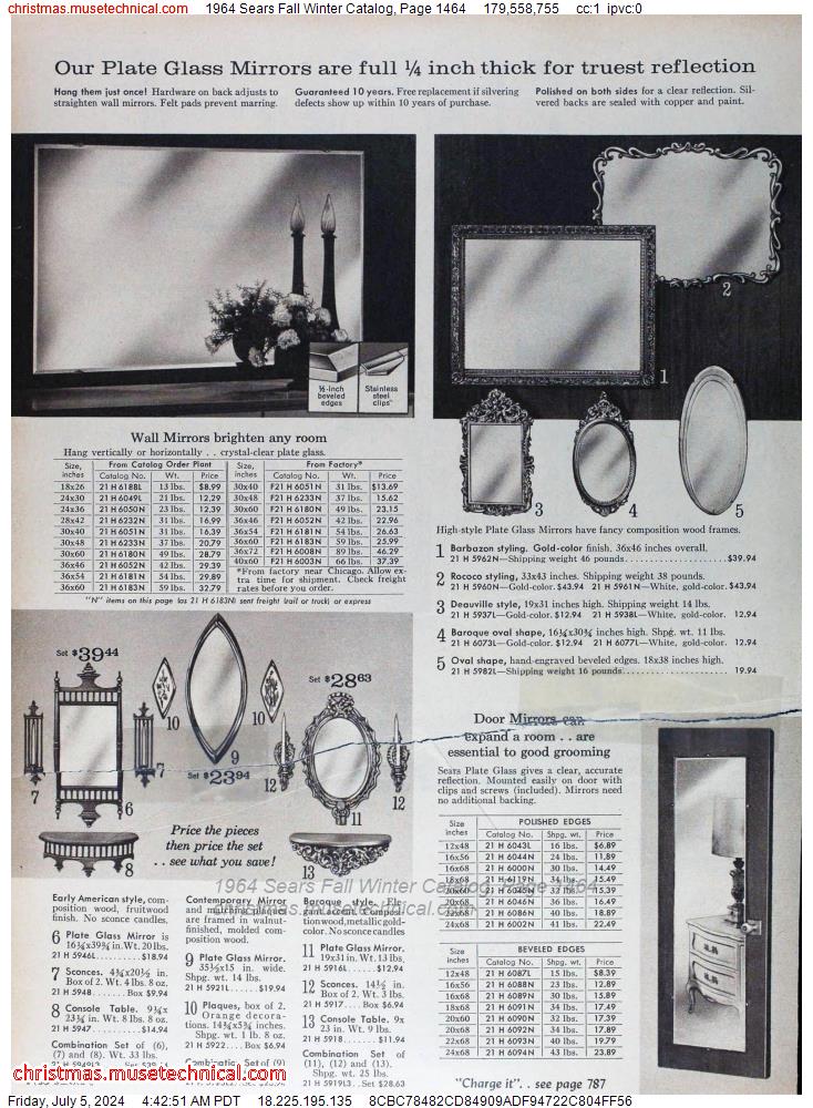 1964 Sears Fall Winter Catalog, Page 1464