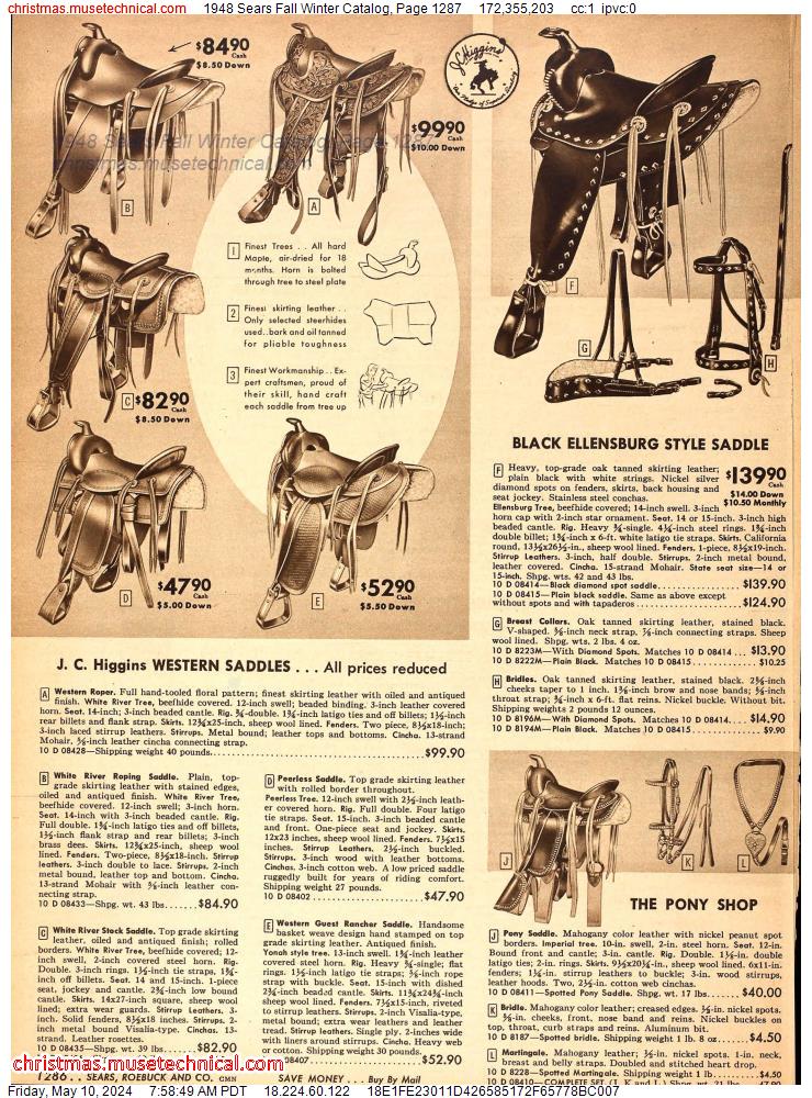 1948 Sears Fall Winter Catalog, Page 1287
