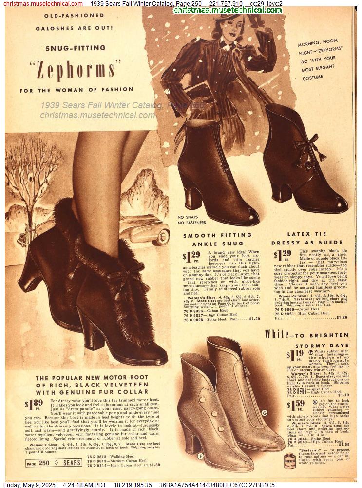 1939 Sears Fall Winter Catalog, Page 250