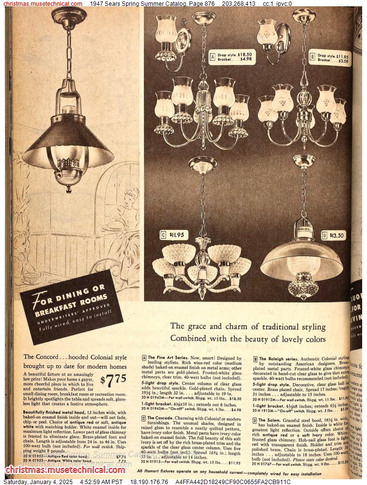 1947 Sears Spring Summer Catalog, Page 876