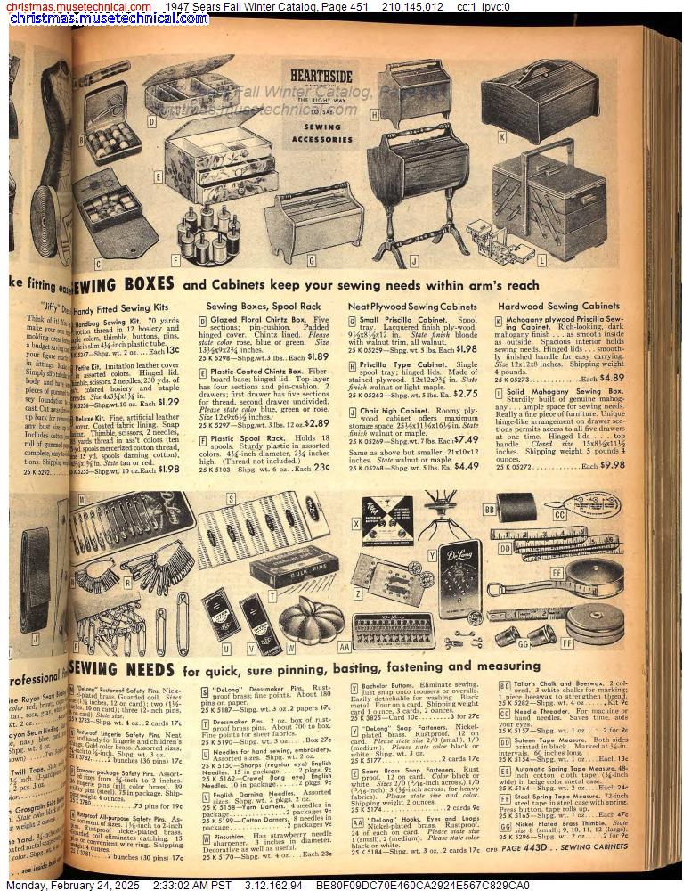 1947 Sears Fall Winter Catalog, Page 451