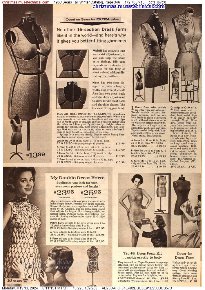 1963 Sears Fall Winter Catalog, Page 346