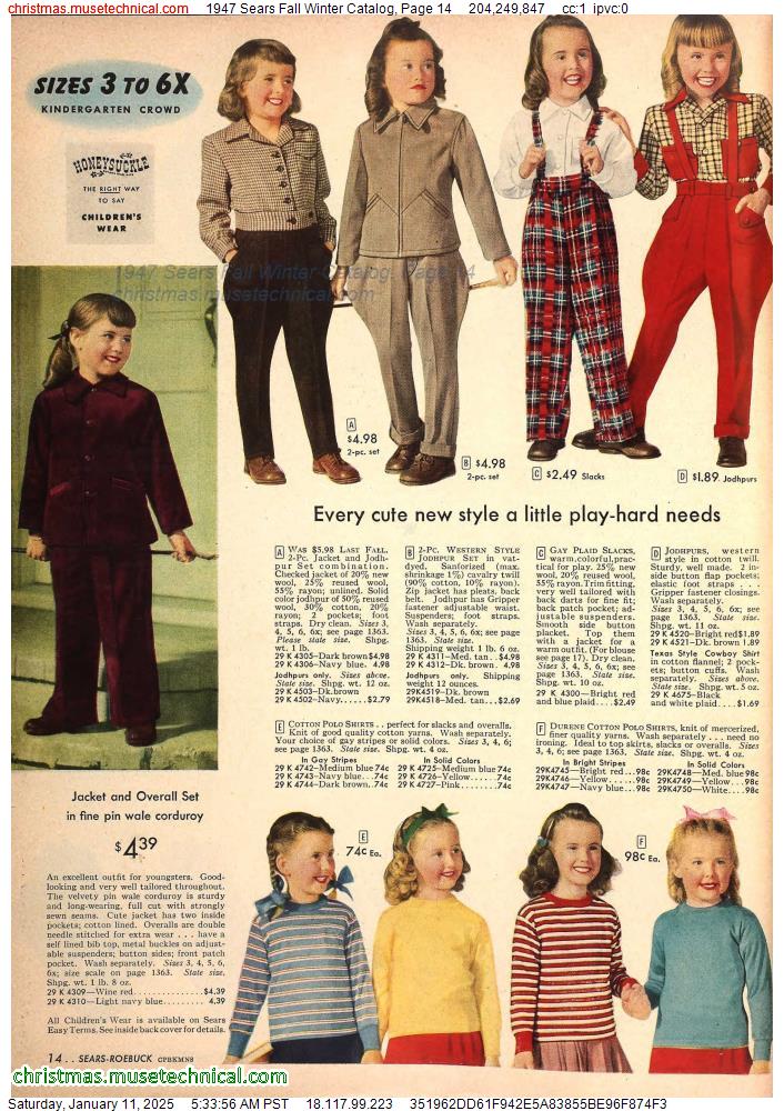 1947 Sears Fall Winter Catalog, Page 14