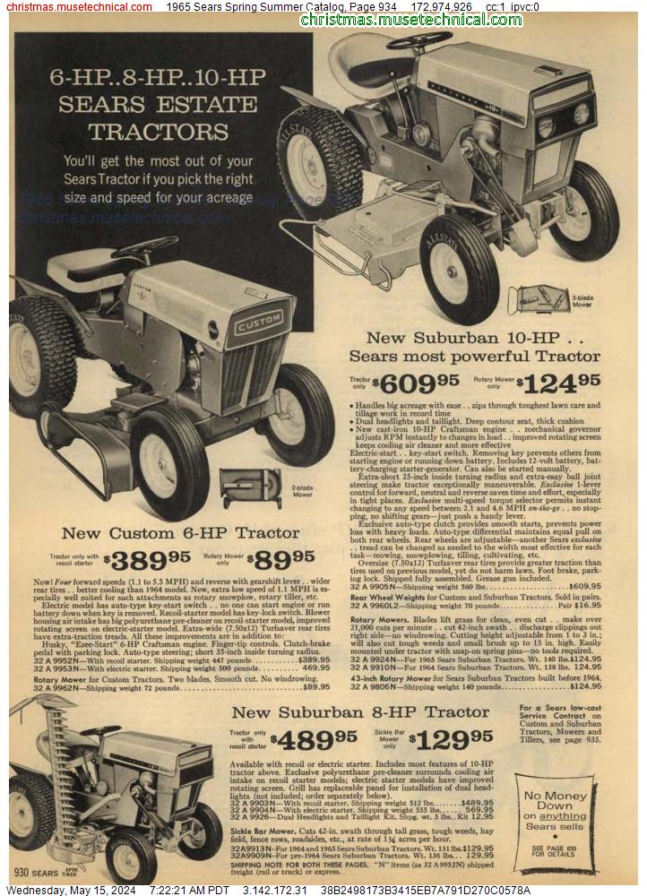 1965 Sears Spring Summer Catalog, Page 934
