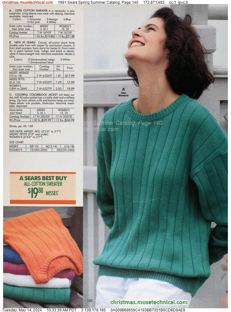 1991 Sears Spring Summer Catalog, Page 140