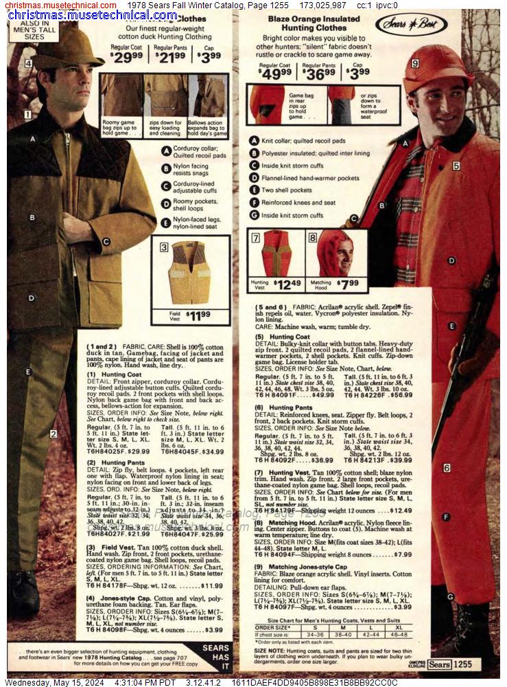 1978 Sears Fall Winter Catalog, Page 1255
