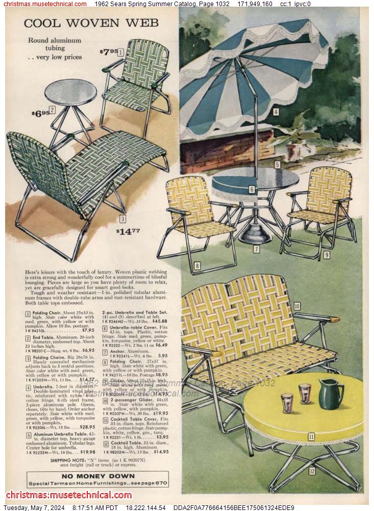 1962 Sears Spring Summer Catalog, Page 1032