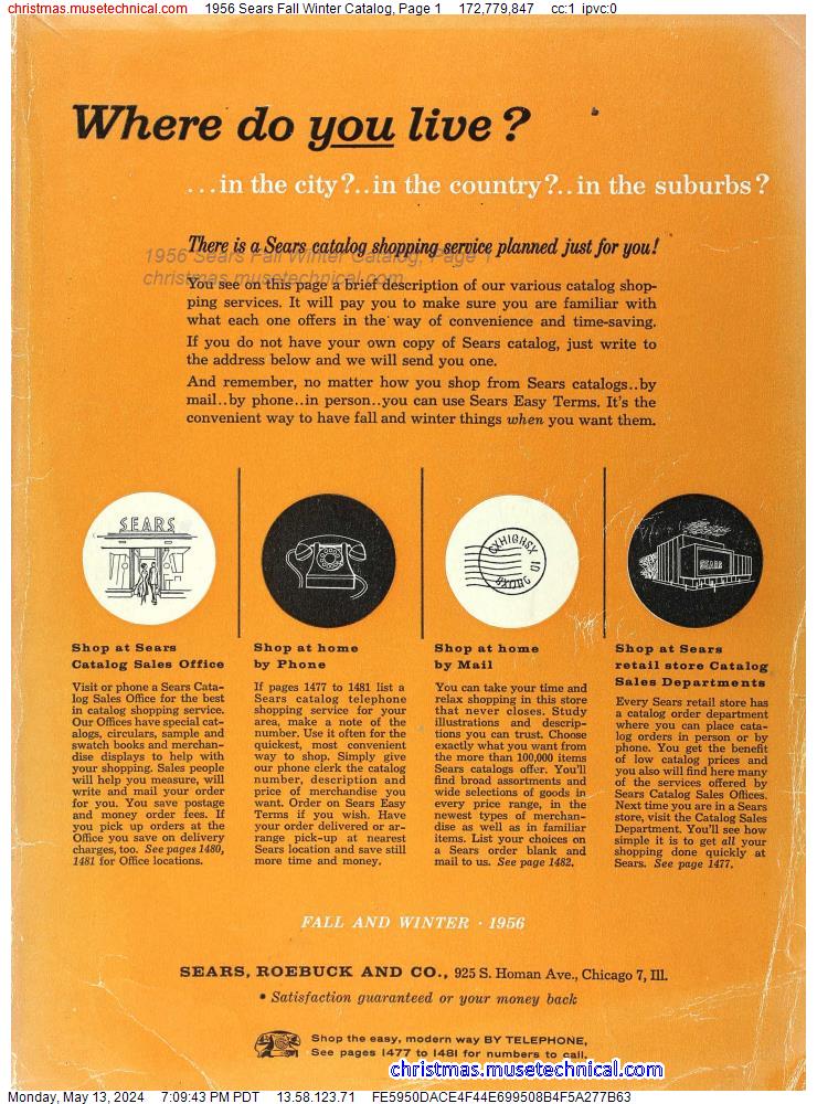 1956 Sears Fall Winter Catalog, Page 1