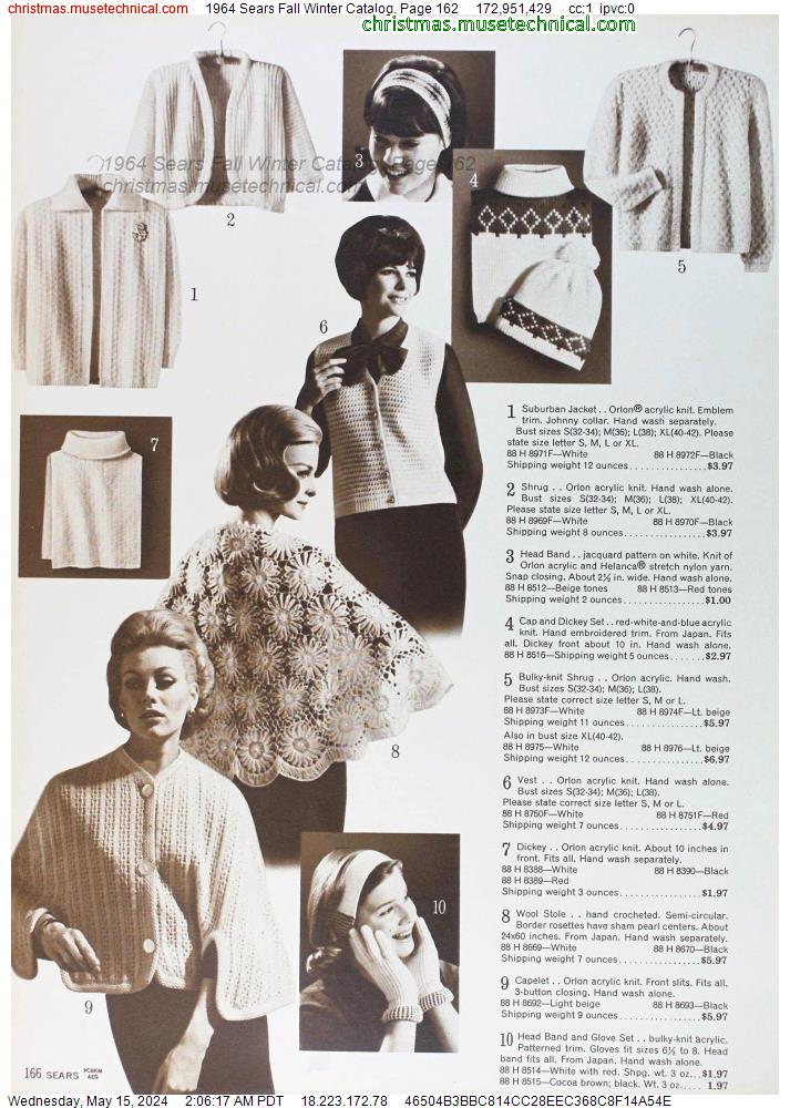 1964 Sears Fall Winter Catalog, Page 162