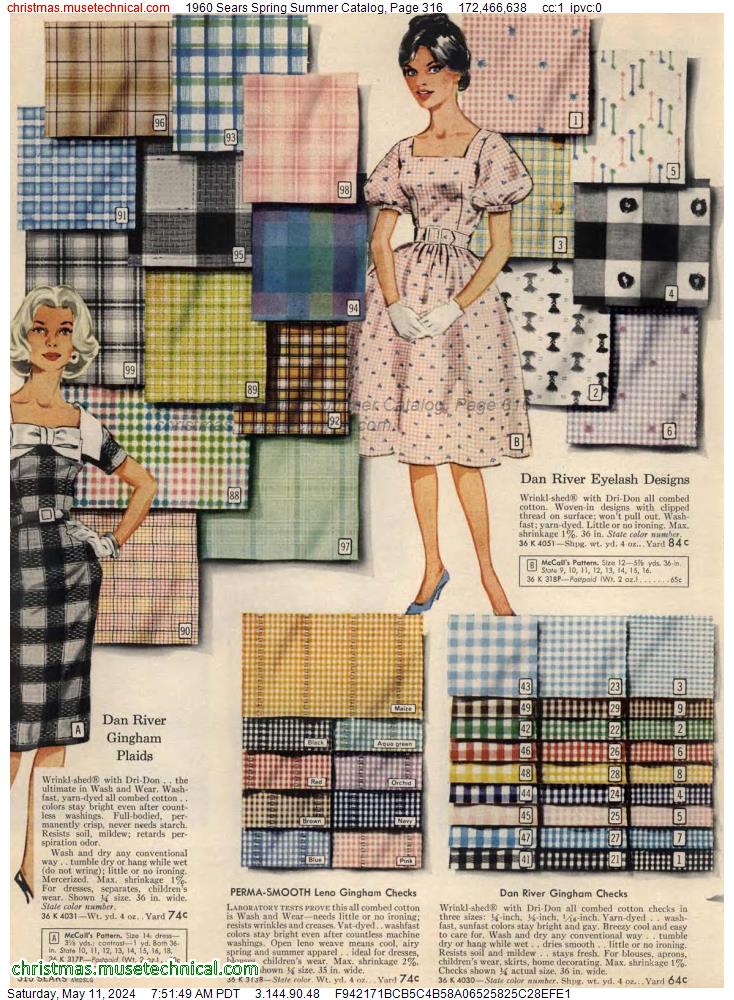 1960 Sears Spring Summer Catalog, Page 316