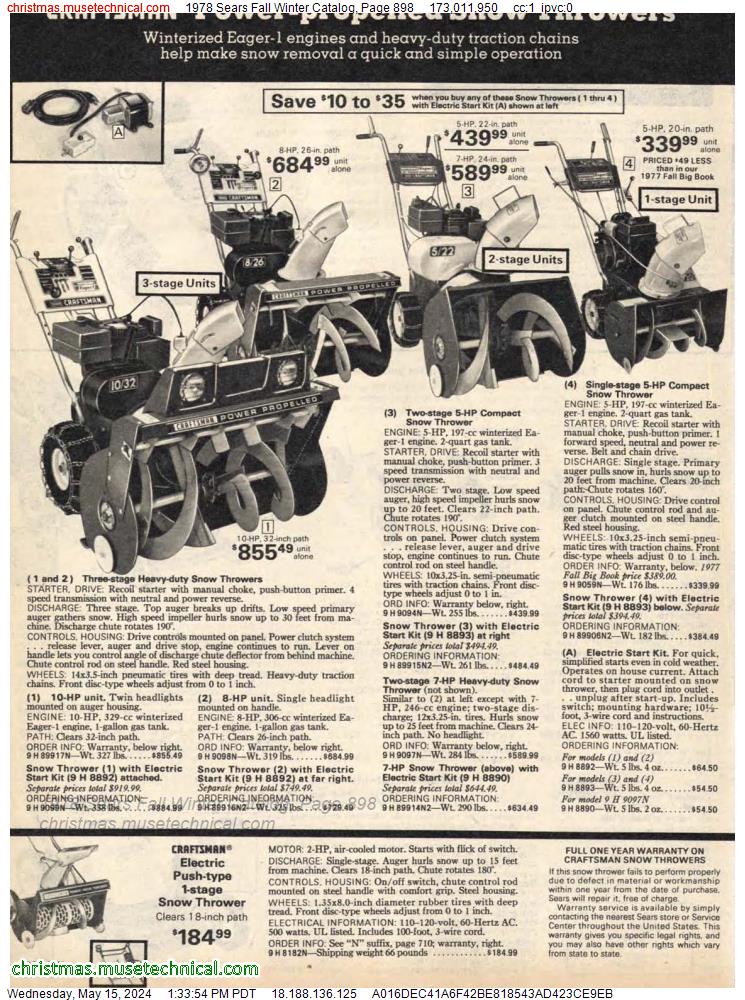 1978 Sears Fall Winter Catalog, Page 898