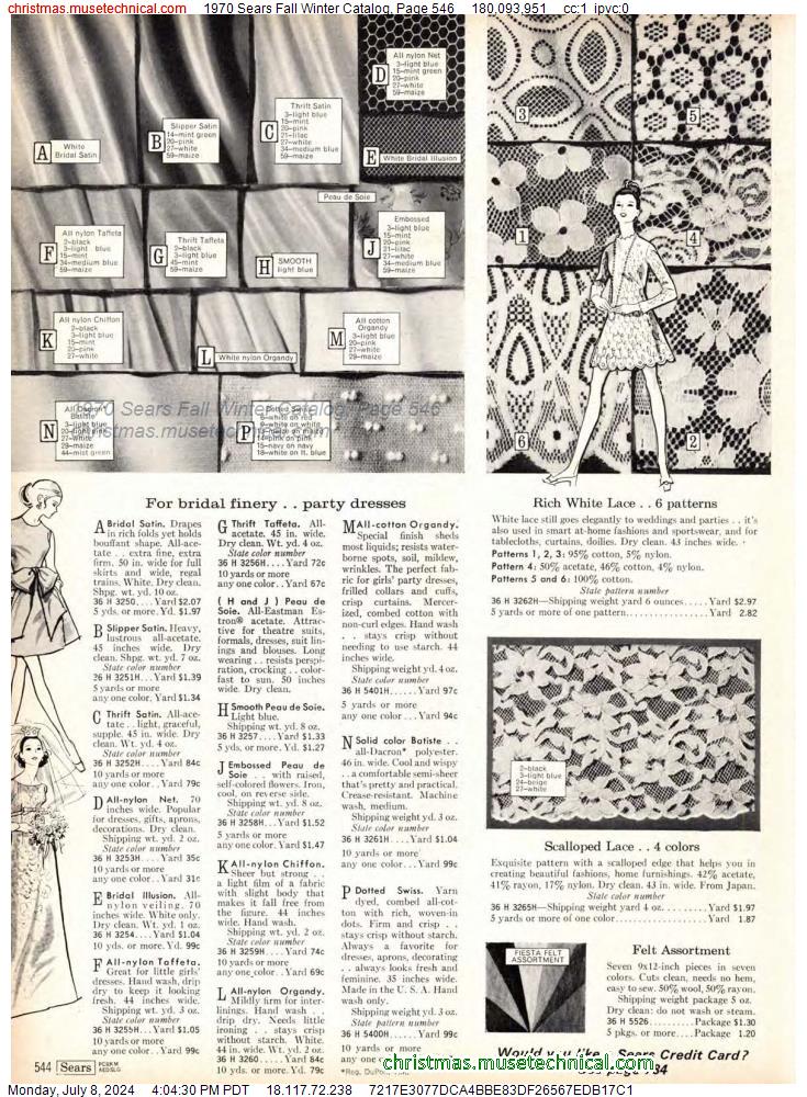 1970 Sears Fall Winter Catalog, Page 546