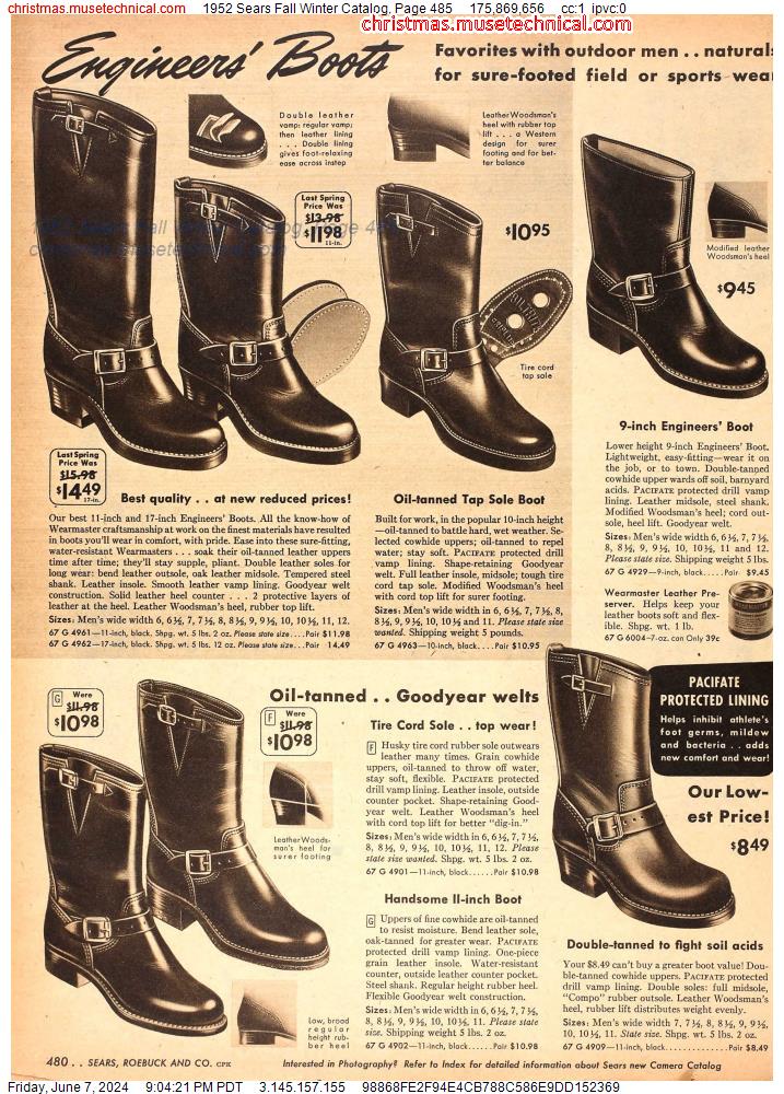 1952 Sears Fall Winter Catalog, Page 485
