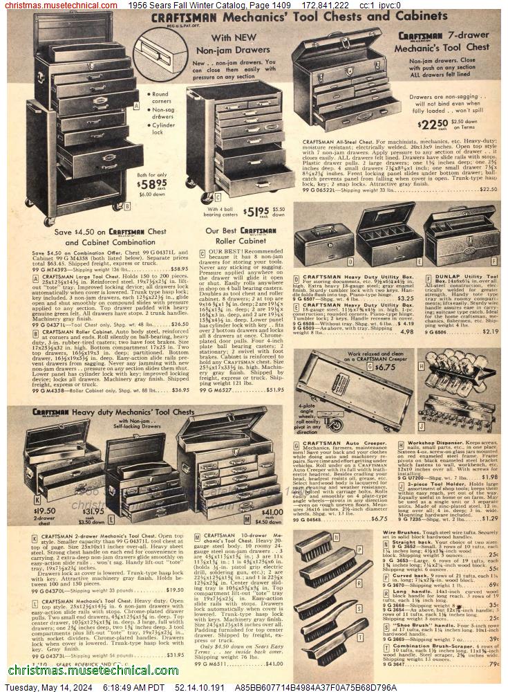1956 Sears Fall Winter Catalog, Page 1409