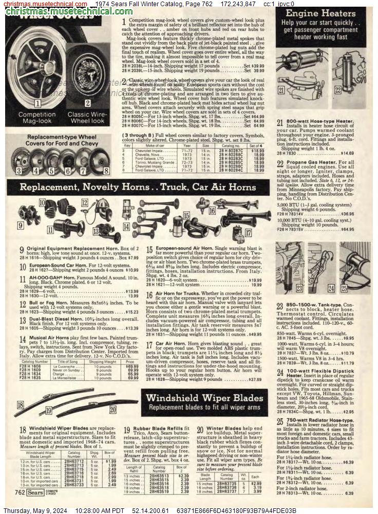1974 Sears Fall Winter Catalog, Page 762