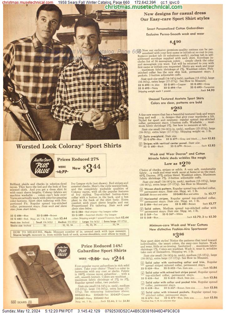 1958 Sears Fall Winter Catalog, Page 660