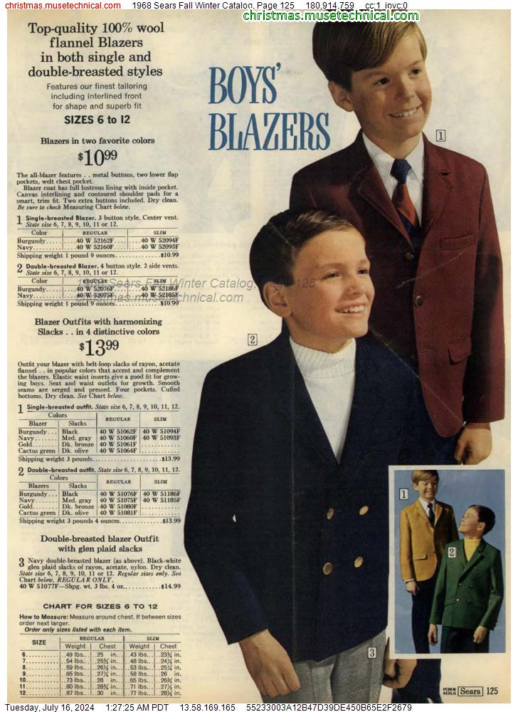 1968 Sears Fall Winter Catalog, Page 125