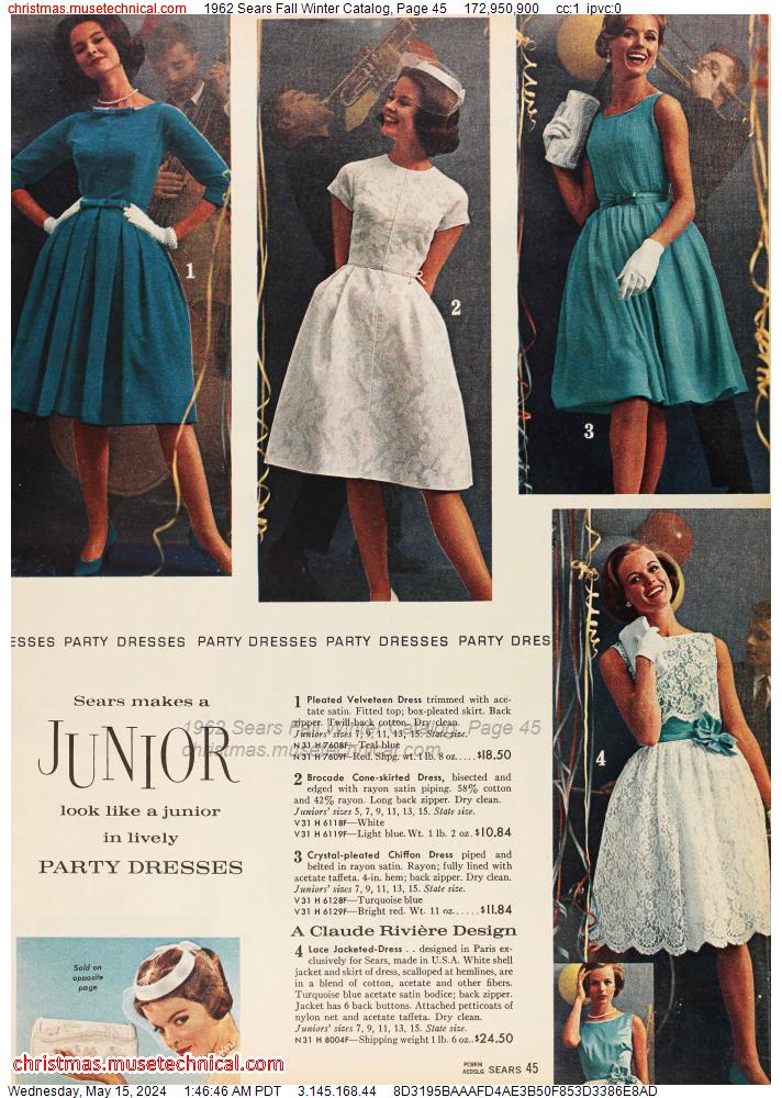 1962 Sears Fall Winter Catalog, Page 45