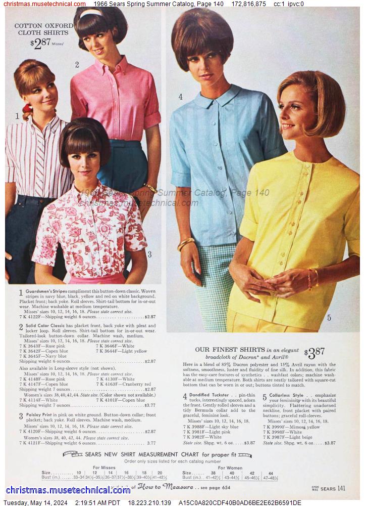 1966 Sears Spring Summer Catalog, Page 140
