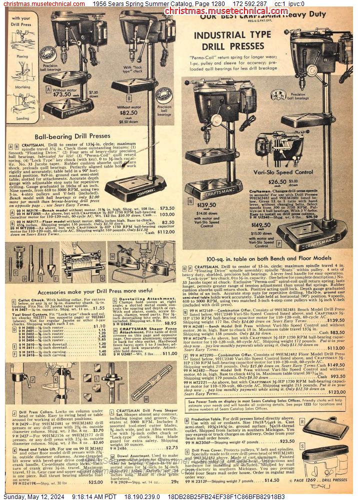 1956 Sears Spring Summer Catalog, Page 1280
