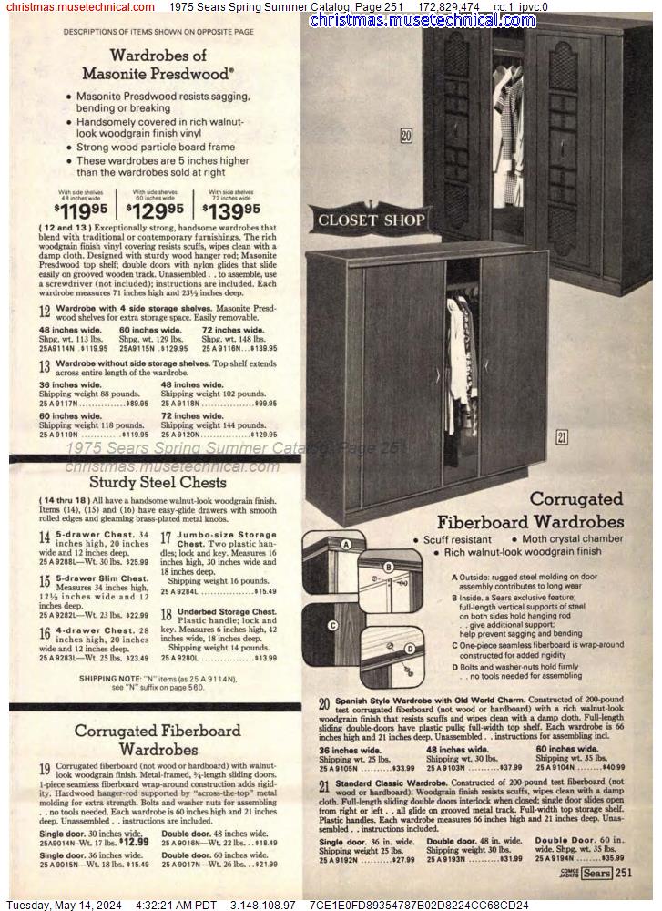 1975 Sears Spring Summer Catalog, Page 251