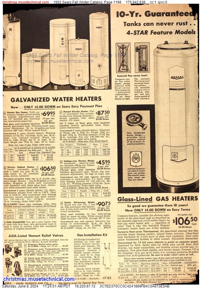 1952 Sears Fall Winter Catalog, Page 1198