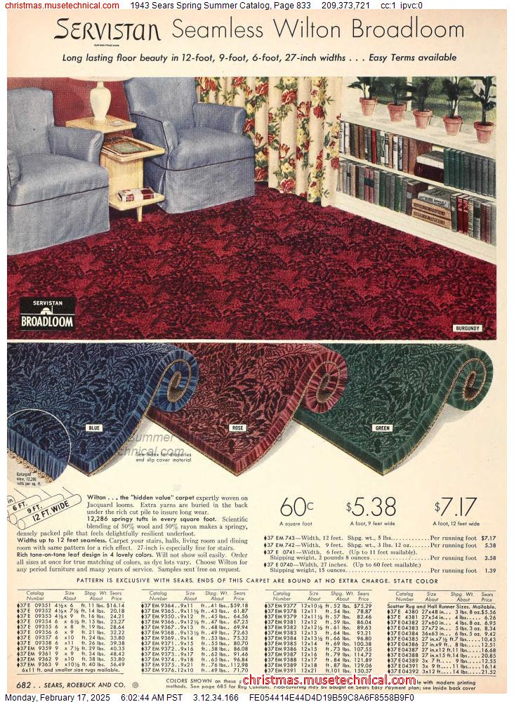 1943 Sears Spring Summer Catalog, Page 833