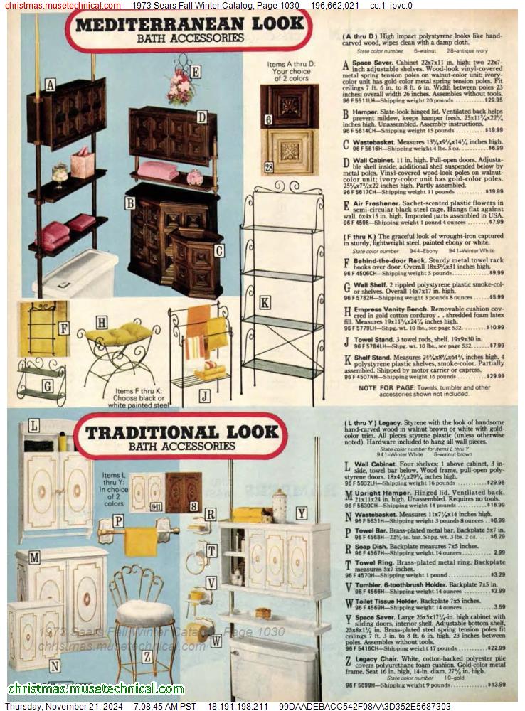 1973 Sears Fall Winter Catalog, Page 1030