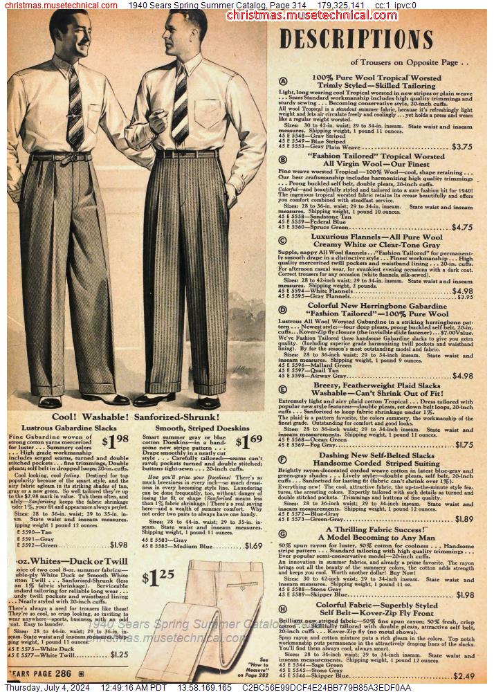 1940 Sears Spring Summer Catalog, Page 314 - Catalogs & Wishbooks