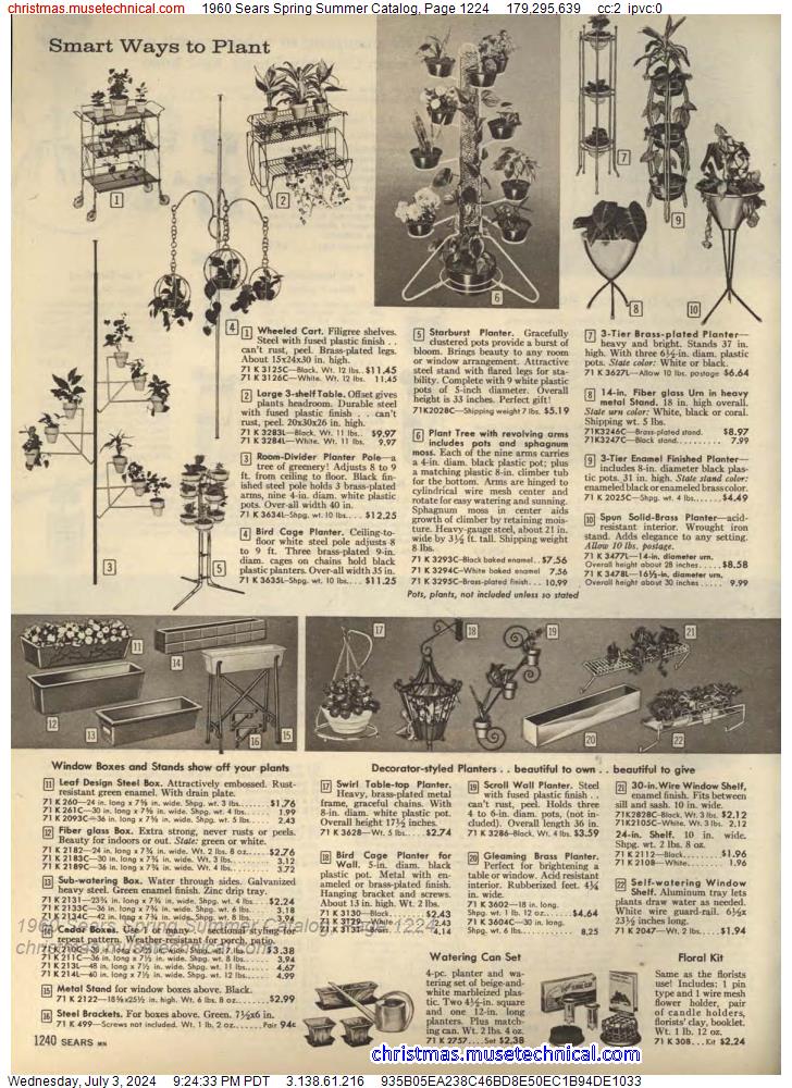 1960 Sears Spring Summer Catalog, Page 1224