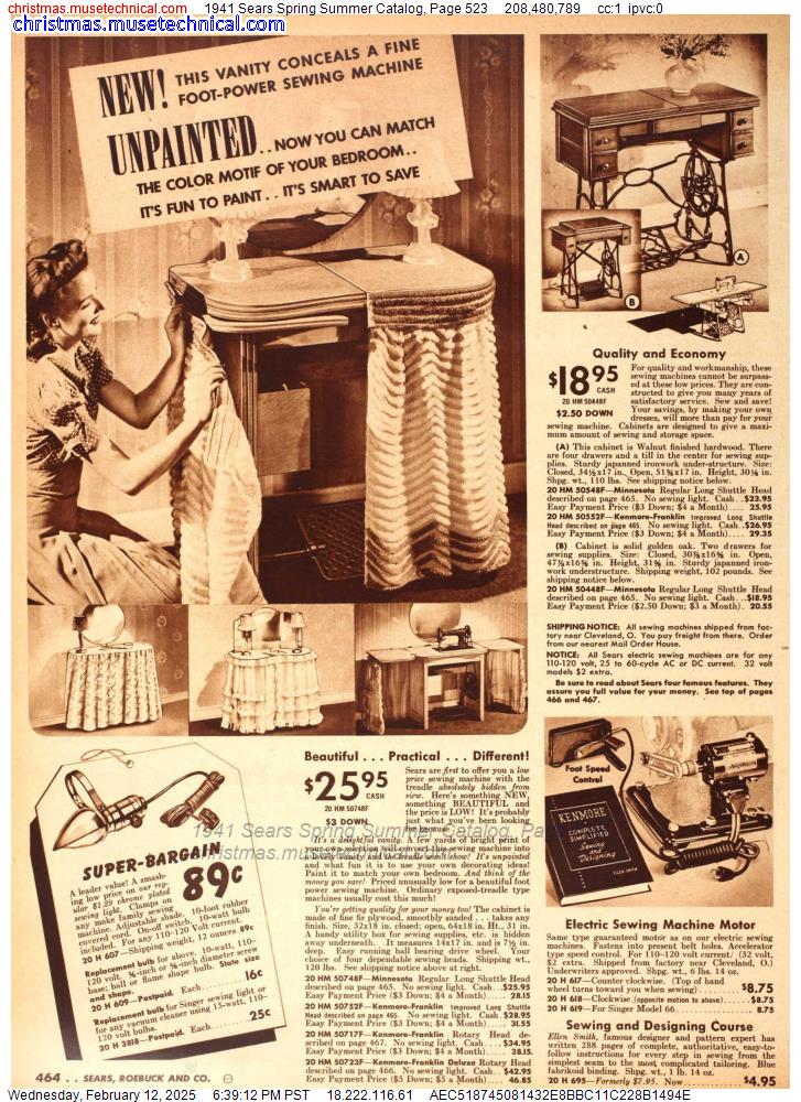 1941 Sears Spring Summer Catalog, Page 523