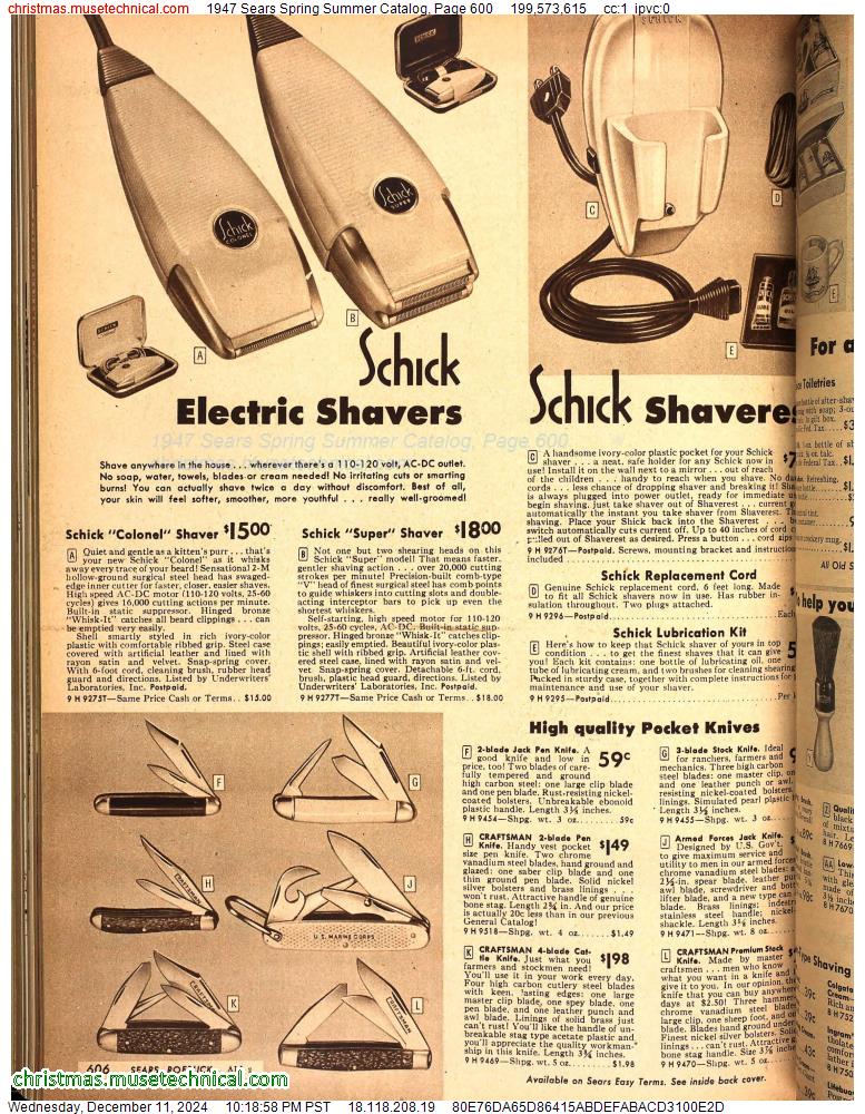 1947 Sears Spring Summer Catalog, Page 600