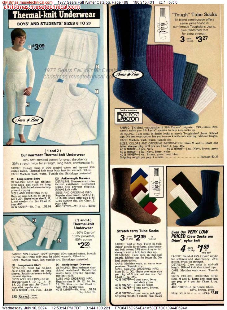 1977 Sears Fall Winter Catalog, Page 488