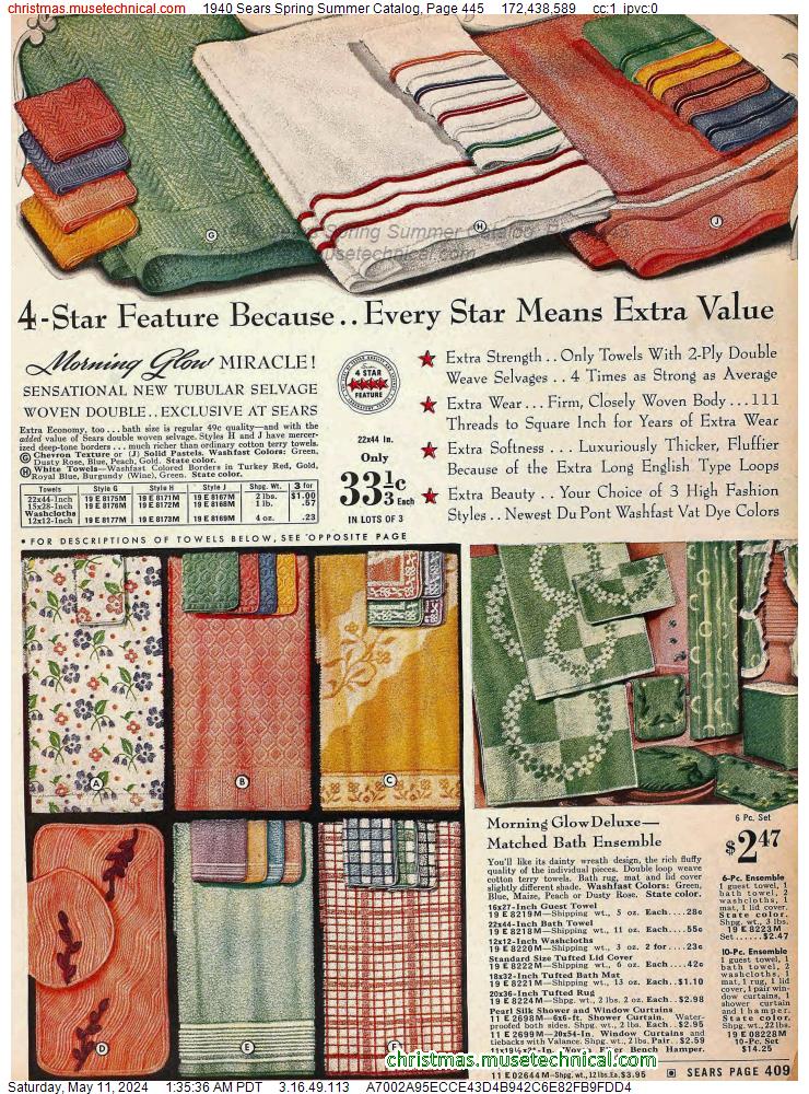 1940 Sears Spring Summer Catalog, Page 445