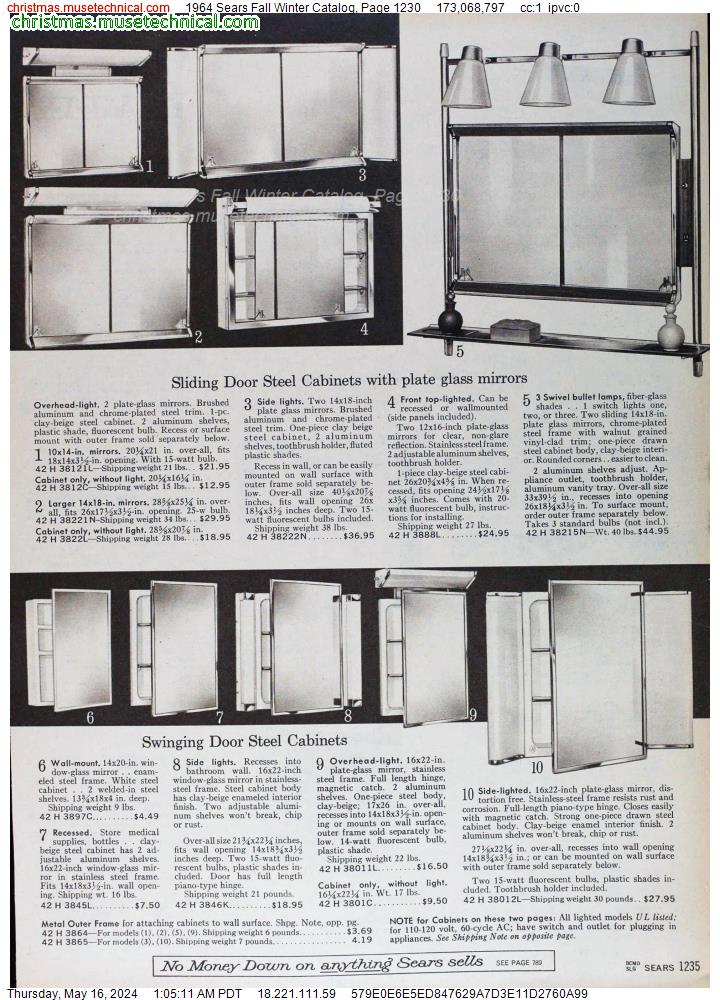 1964 Sears Fall Winter Catalog, Page 1230