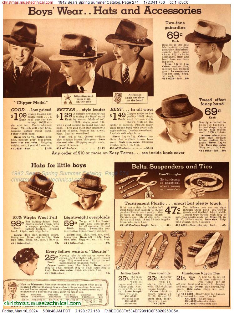 1942 Sears Spring Summer Catalog, Page 274