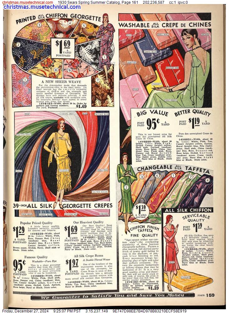 1930 Sears Spring Summer Catalog, Page 161