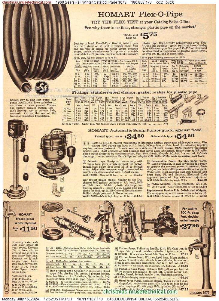 1960 Sears Fall Winter Catalog, Page 1073